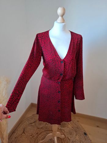 Robe rouge à imprimé Léopard H&M taille S 36