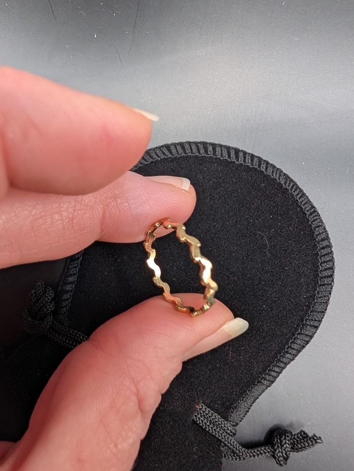 Bague Onde/Vague en Titane Doré Taille 58 neuve - photo numéro 3