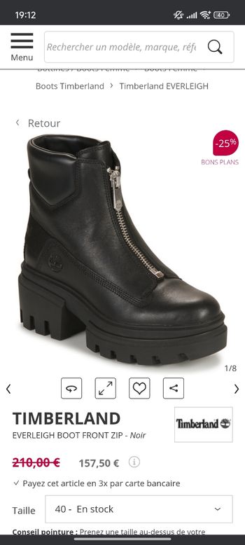 Bottines zippées Timberland