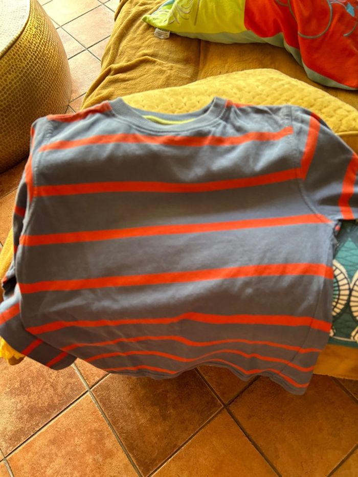 Sergent Major taille 8 ans marinière bleu et orange taille 12 ans - photo numéro 3