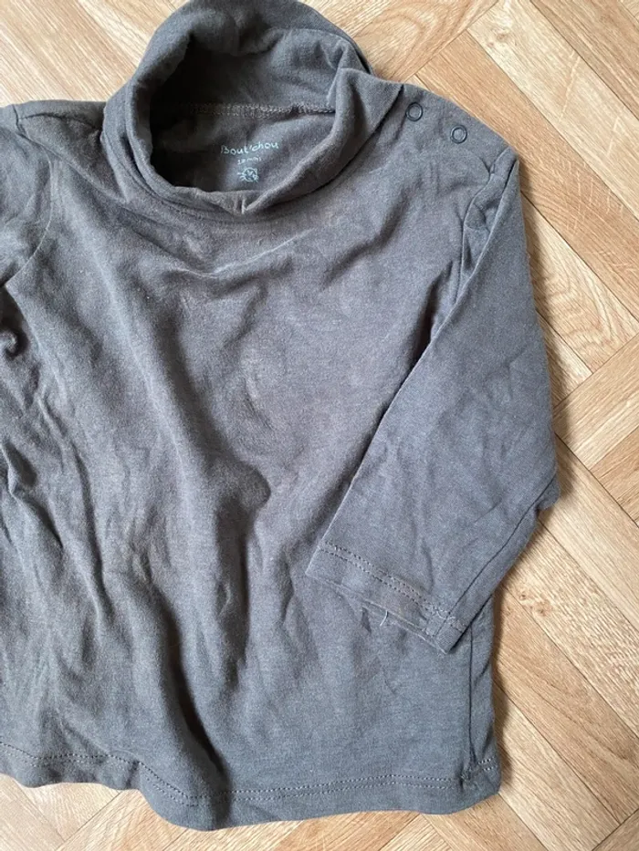 Lot de 2 sous pull à col roulé noir et gris taille 18 mois Bout’Chou - photo numéro 6