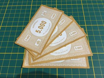 Lot x5 billets de 5.000 pièce détachée Monopoly Miro Parker company #A63