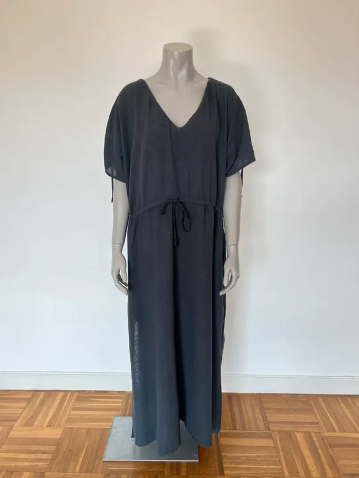 Maison Saint Julien Robe kaftan longue Alexandrie bleu nuit taille S/M - photo numéro 3