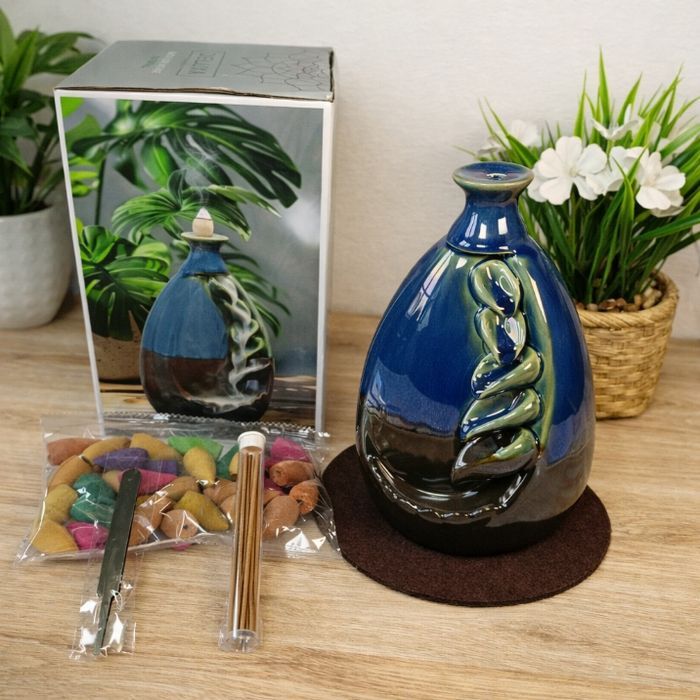 Brûleur d’encens cascade DELUXA – complet avec accessoires – déco zen & bien-être 🌿 - photo numéro 1