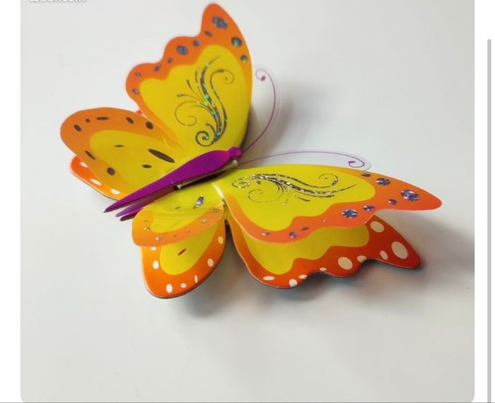 6 papillons autocollants pour décoration murale de 8 -10 cm - photo numéro 4