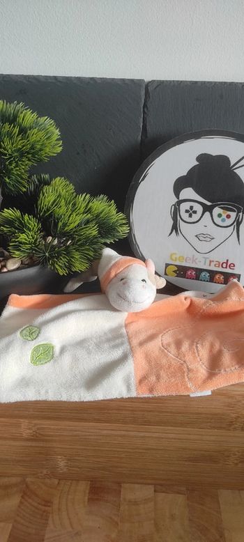 Gipsy Feuille doudou plat vache orange beige blanc bonnet