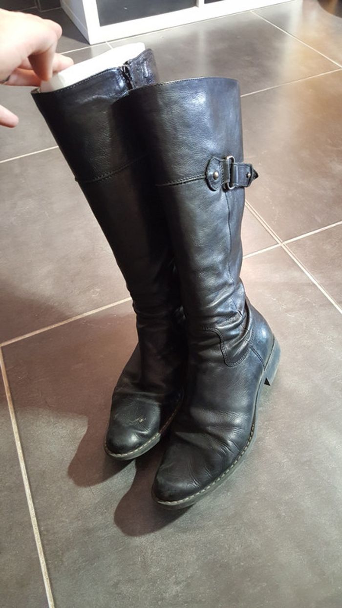 Bottes noire cuir taille 39 - photo numéro 4