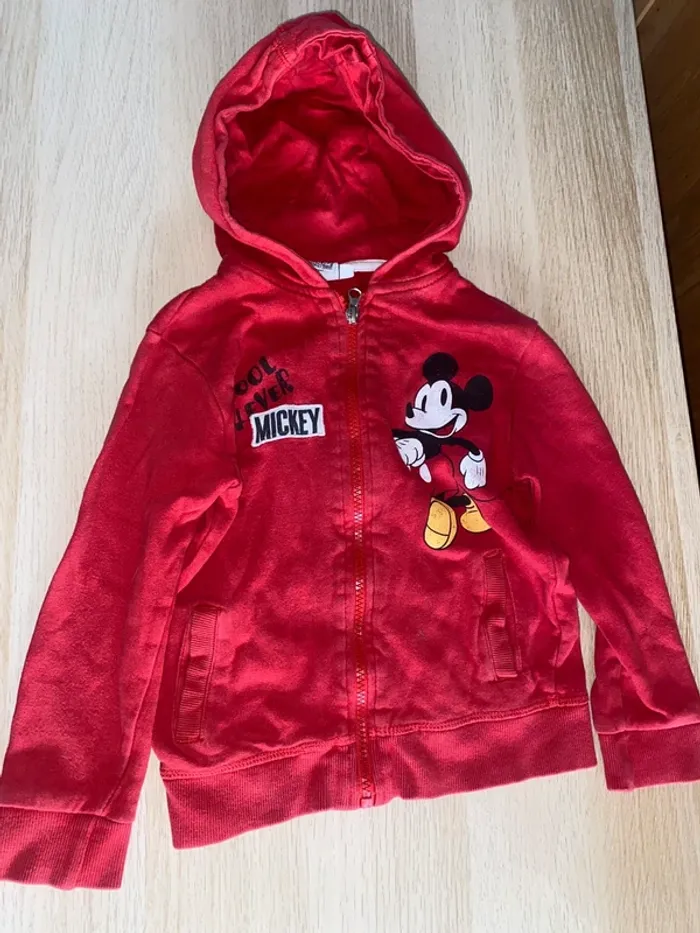 Gilet sweat capuche zippé Mickey mouse Disney garçon mixte 5 ans