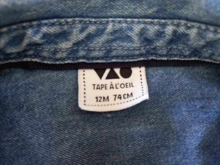 Chemise en  jean à manches longues - Taille 12 mois - photo numéro 3