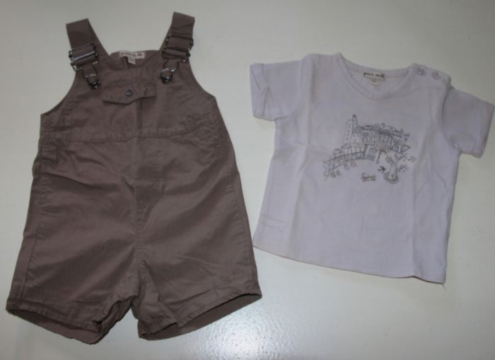 Lot 3 mois shorts tee-shirts salopettes - photo numéro 10