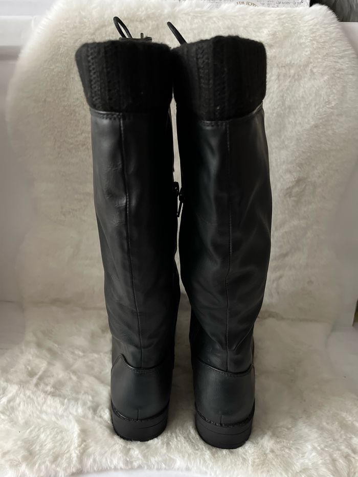 Bottes noires à lacets pointure 38 Talons 3 cm - photo numéro 3