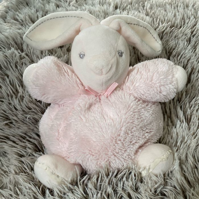 Doudou lapin kaloo fourrure rose