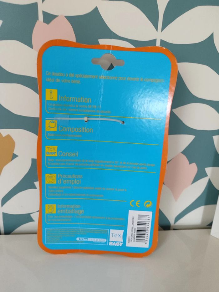 Doudou plat ourson ours nounours tex - photo numéro 3