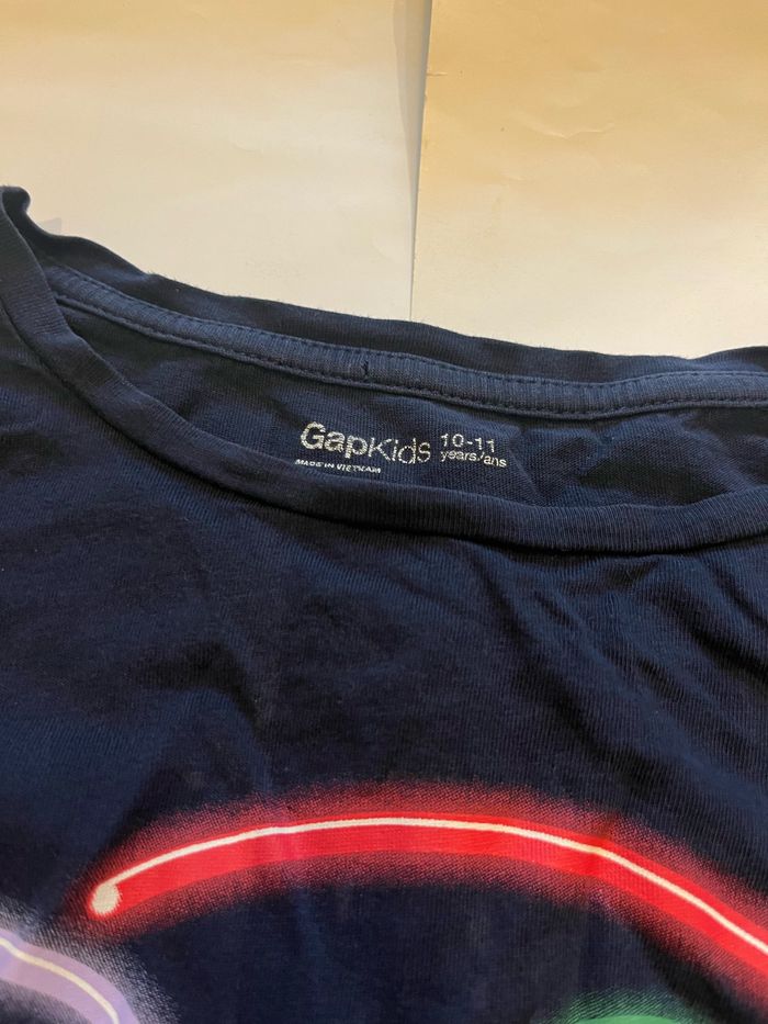 t-shirt manches longues bleu marine gap 10 11 ans - photo numéro 2
