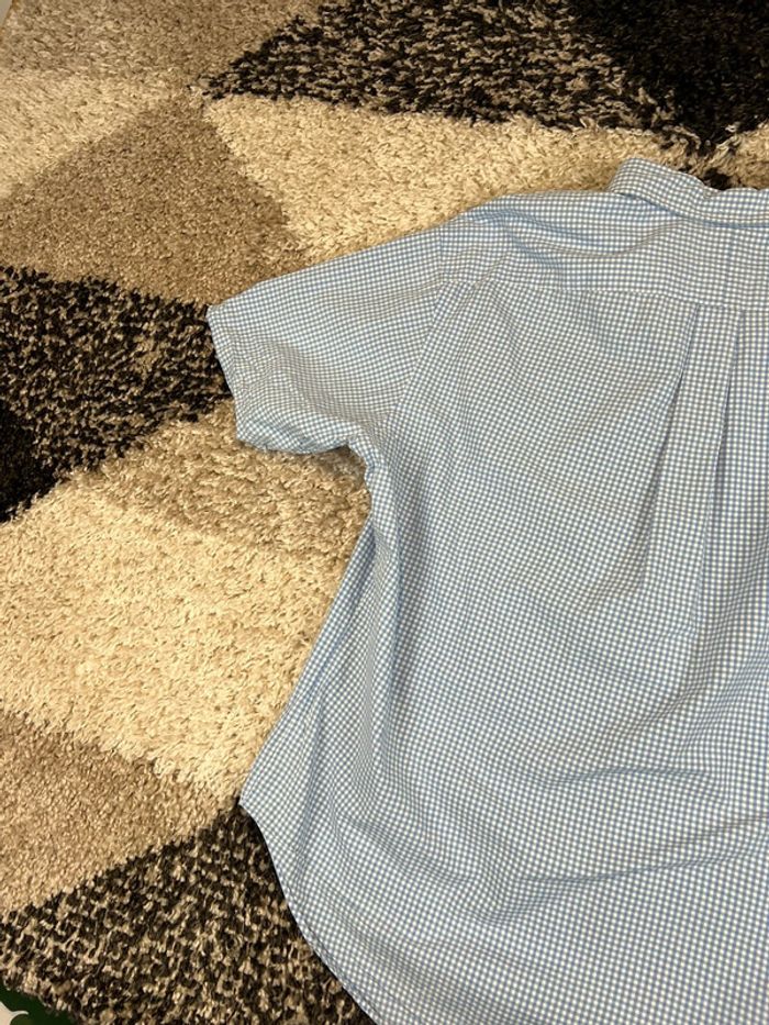 Chemise Ralph Lauren à carreaux bleu et blanc logo rose taille XL style old money - photo numéro 10