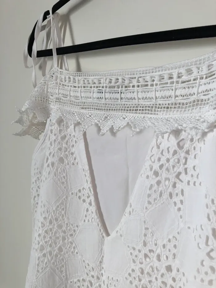 Robe broderie anglaise Les Petites blanche taille 36 S - photo numéro 5