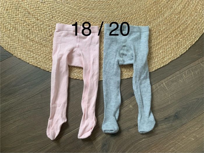 Lot 2 collants hiver rose gris TAO tape à l’œil 18 20