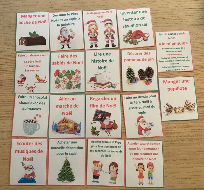 Jeu de 17 cartes : Je m’ennuie spécial Noël