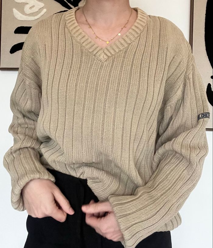 Pull côtelé à col en V chevignon - photo numéro 4
