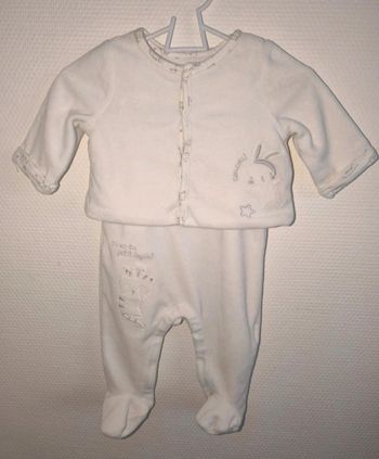 Pyjama velours  2 pièce sergent major 3 mois