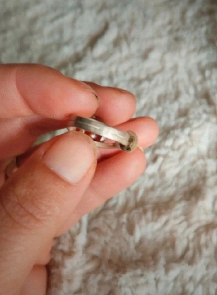 Magnifique bague Vintage en argent et pierre d'ambre griffé - photo numéro 7