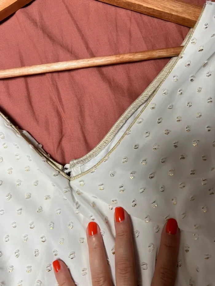 Robe Vintage love crème et or - photo numéro 4
