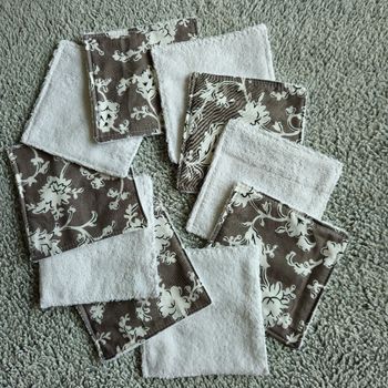 10 lingettes lavables 12x12 cm 