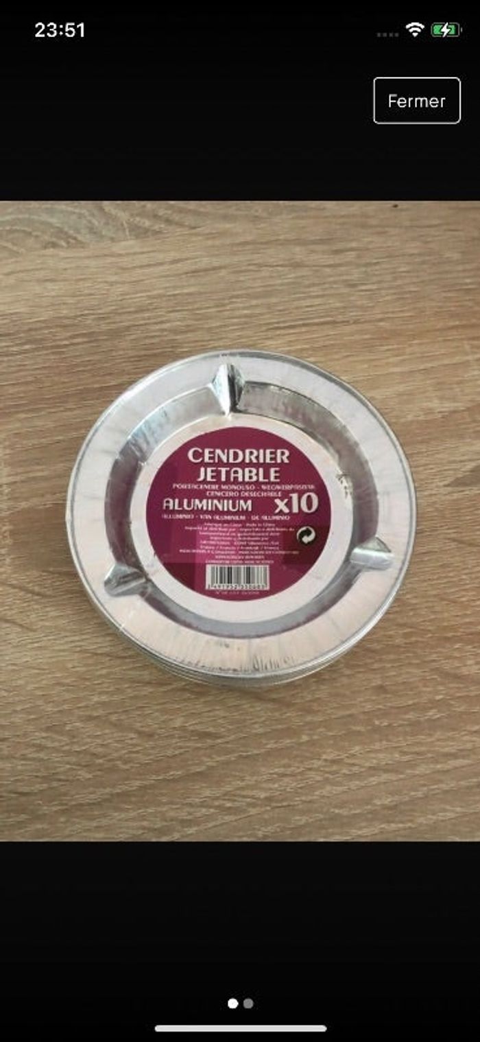10 cendriers jetables