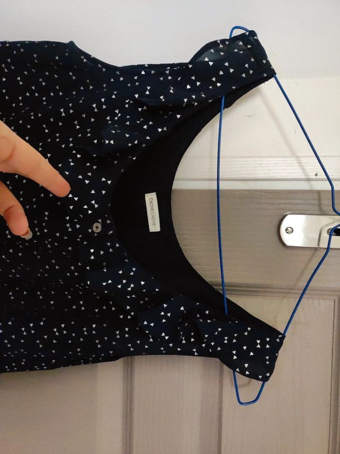 Blouse bleue marine avec motifs - photo numéro 2