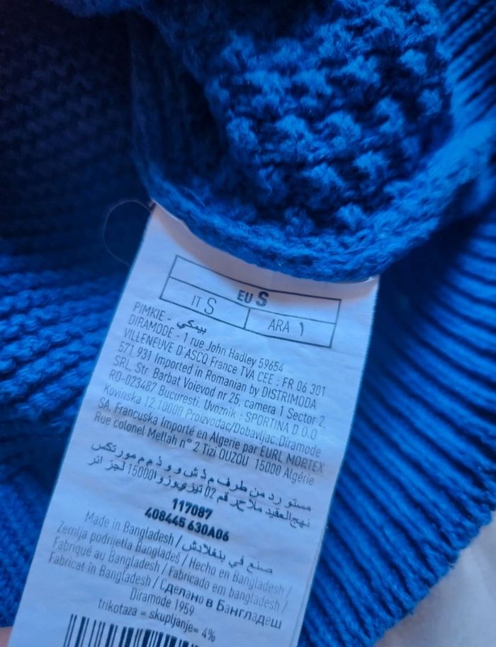 Pull court bleu électrique Pimkie – Taille S - photo numéro 3