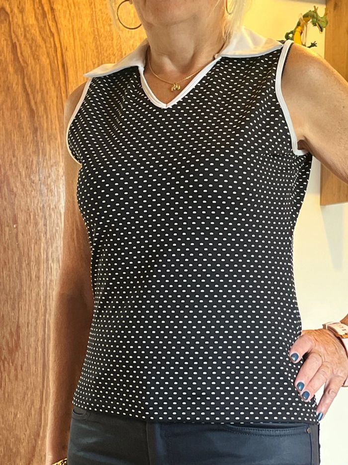 Débardeur noir avec col blanc marque 123 - photo numéro 5