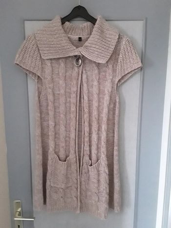 Gilet long manches courtes