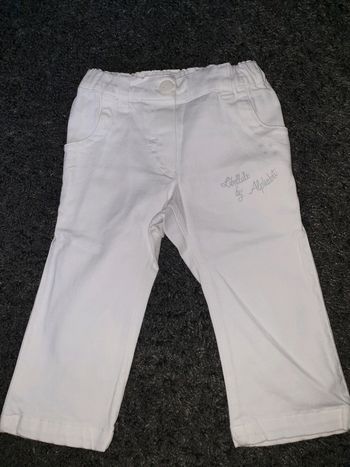 Jean blanc Alphabet 6 mois