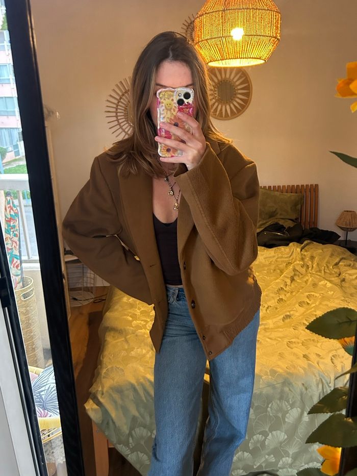 Veste oversize marron – Style blazer / workwear – Taille S - photo numéro 2