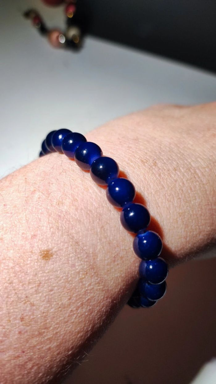 Bracelet pierres bleu roy - photo numéro 2