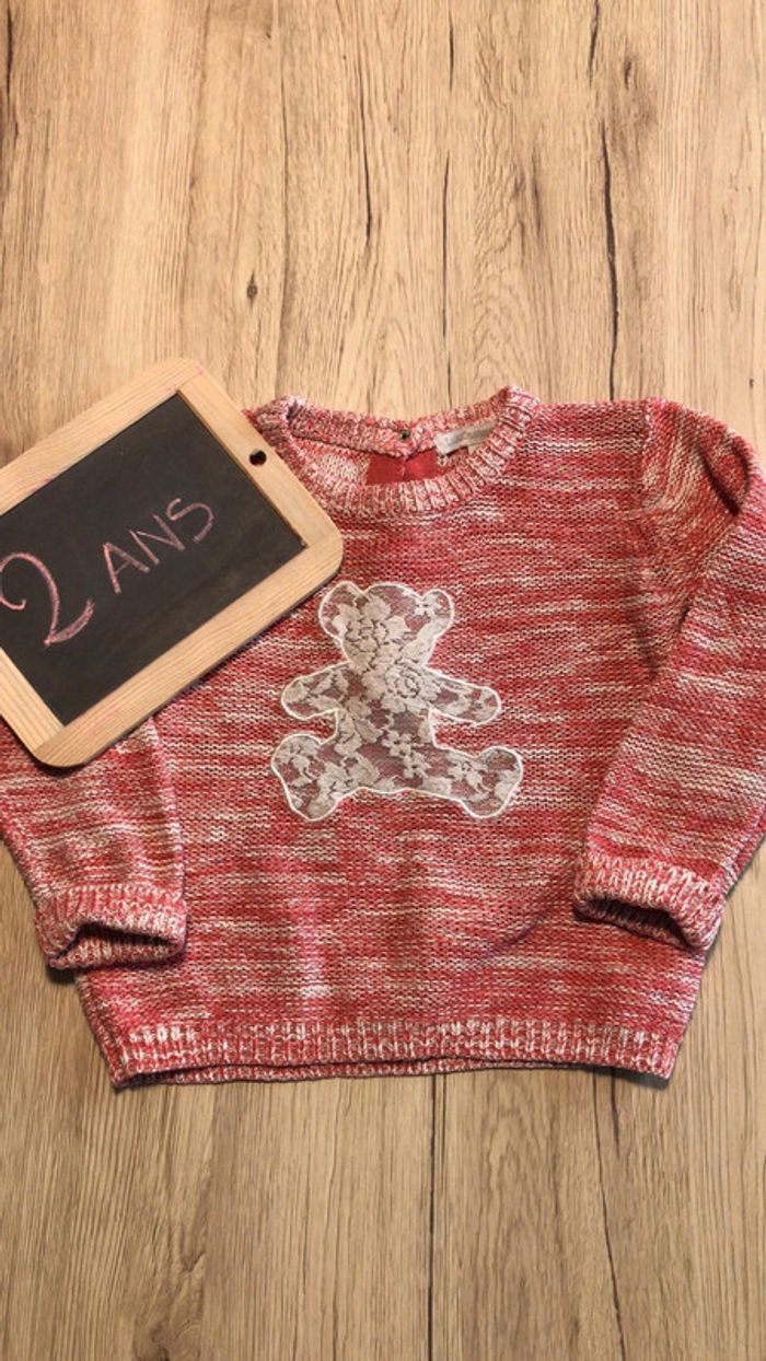 Pull rose chiné