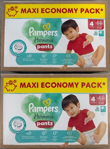 Lot de 2 cartons de couches Pampers Harmonie Pants taille 4 148 couches