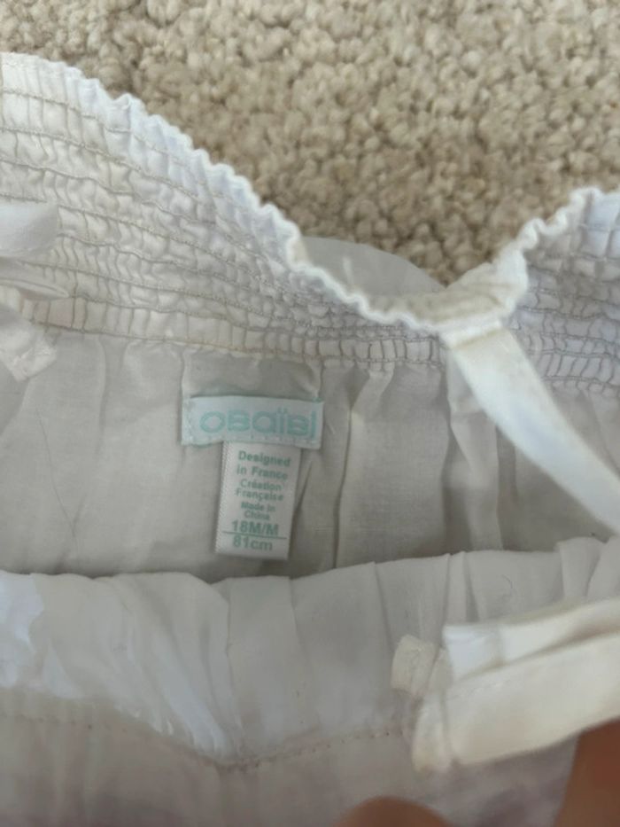 Robe été blanche à frou frou - Obaïbi - 18 mois - photo numéro 3