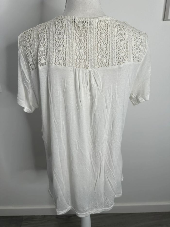 Blouse blanche et broderies ajourées NafNaf T42 XL - photo numéro 5