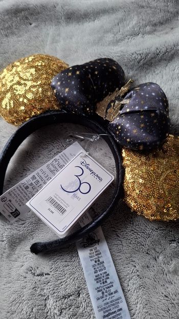 Ears oreilles mickey Disneyland Paris doré noir 30 ans neuves minnie fée clochette