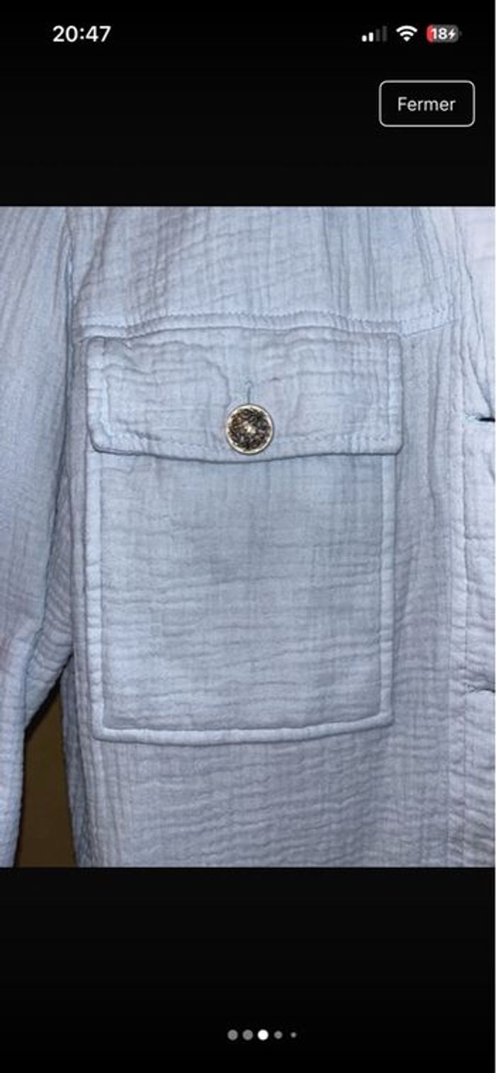 Veste bleue ciel gaz de coton Kiabi S - photo numéro 6