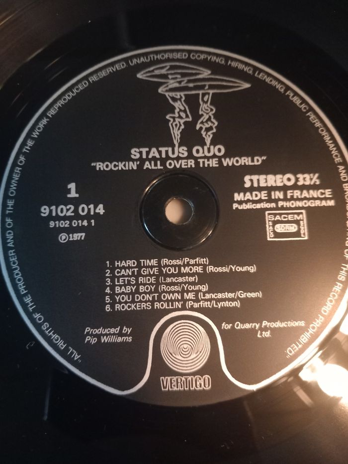 33T de Status Quo,  sans pochette - photo numéro 2