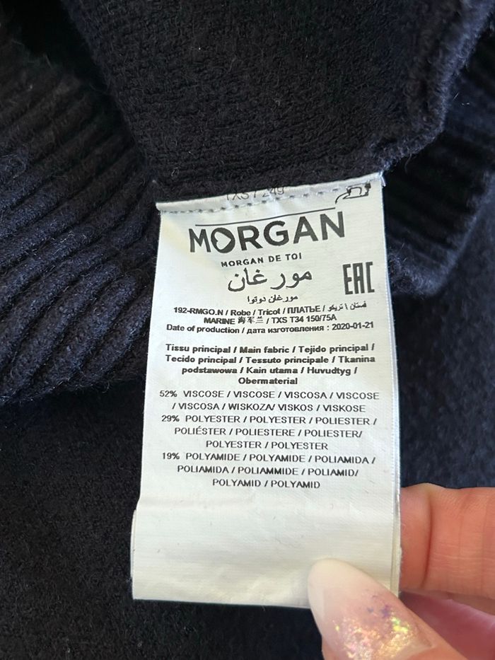 Robe pull bleue marine avec capuche Morgan taille XS TBE - photo numéro 10