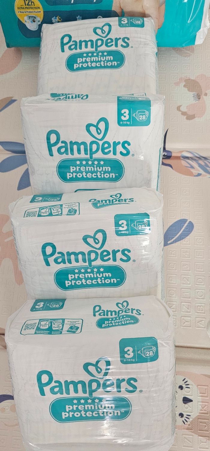 Lot 136 couches Pampers taille 3 6/10 kg - photo numéro 3