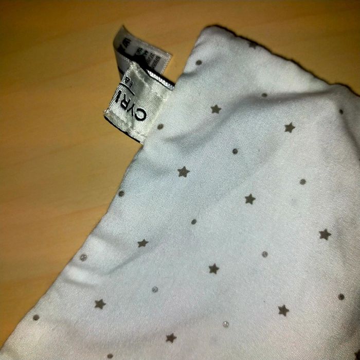 Doudou Nuage gris mouchoir tissu blanc étoiles Cyrillus - photo numéro 2