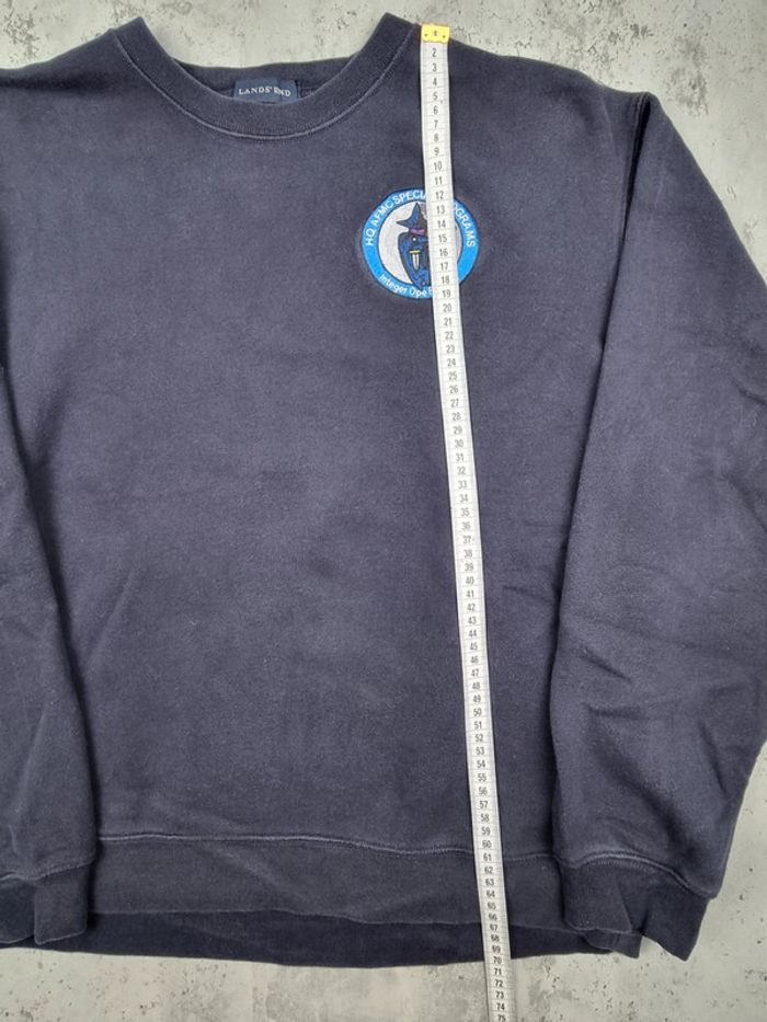 Sweat bleu marine Lands' End avec patch brodé  – Taille L Homme (mesures en photos) - photo numéro 9
