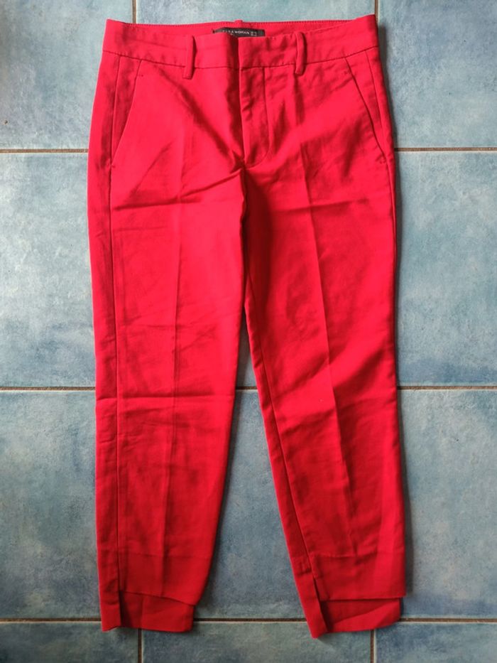 Pantalon tailleurs rouge Zara - photo numéro 2