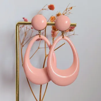 Boucles d'oreilles pendantes rétro chic rose