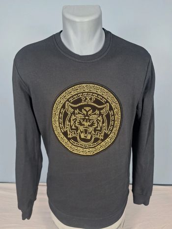 Sweat col rond léger / crewneck projet x paris homme noir / taille M brodé (474)