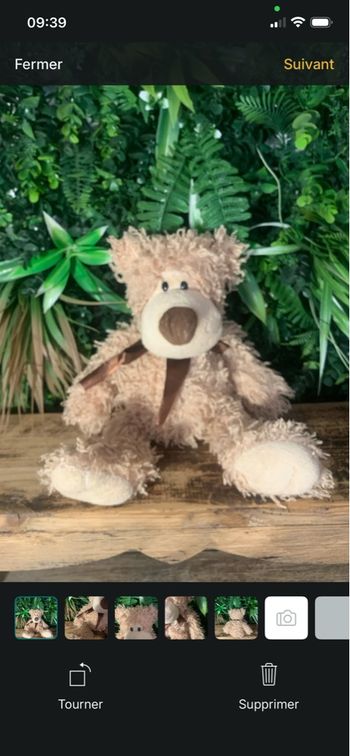 Ourson, peluche vintage, 34 cm déco cocooning Noël. Très bon état.